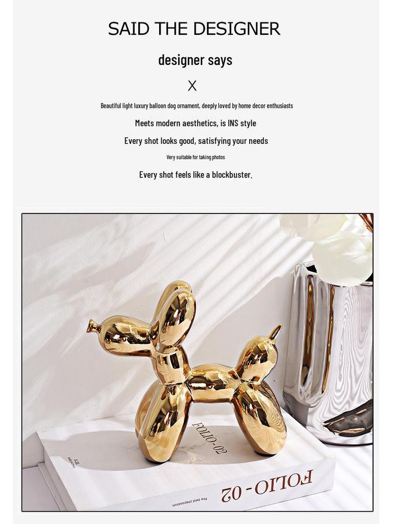 Northern Light Luxury Wine Cabinet & Puppy Ornament for Living Room and Office