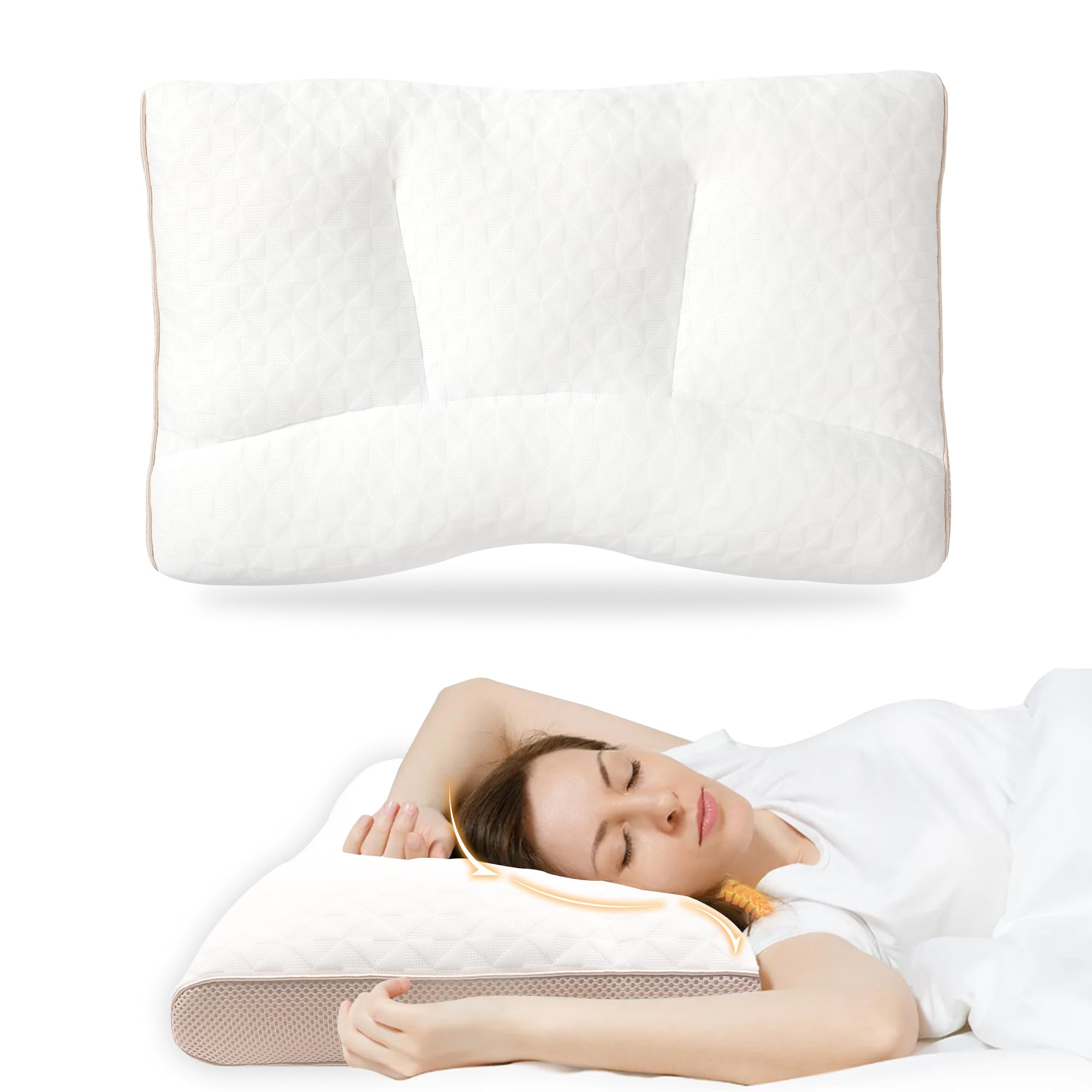

This popular pillow provides a comfortable sleep and prevents neck pain. Its high-resilience, low-rebound construction helps prevent snoring and