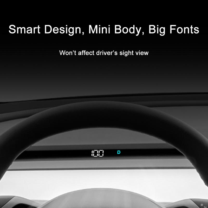 New VX1 Dashboard Hidden HUD Cluster for Tesla Model 3 Y Smart Speed Gear Position Turning Light Battery Free Software Upgrade