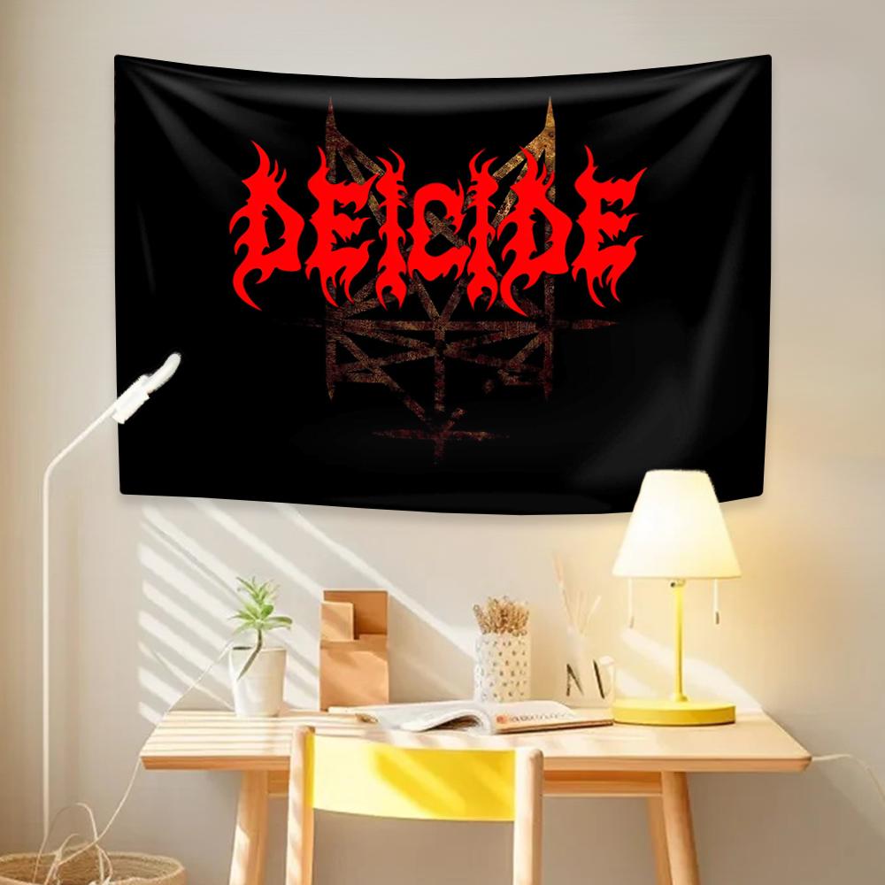 Rock Music Death Metal Band Tapestry Deicides Printed Bedroom Or Home Decor Aesthetics Wall Hanging Covering Cloth Dorm Backdrop