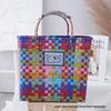 Colorful Handwoven Thai Basket Bag - Large Capacity Vibrant Handbag