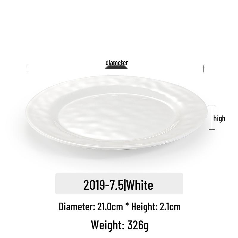 

Kaibaiya Melamine Round Imitation Porcelain Plate - Plastic Flat Plate for Hotel Tableware & Buffet Serving