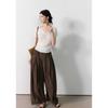 Eryang [Moyi] Gentle Temperament Semi-open V-neck Short-sleeved Knitted Sweater for Women, Slim and Thin Temperament Top