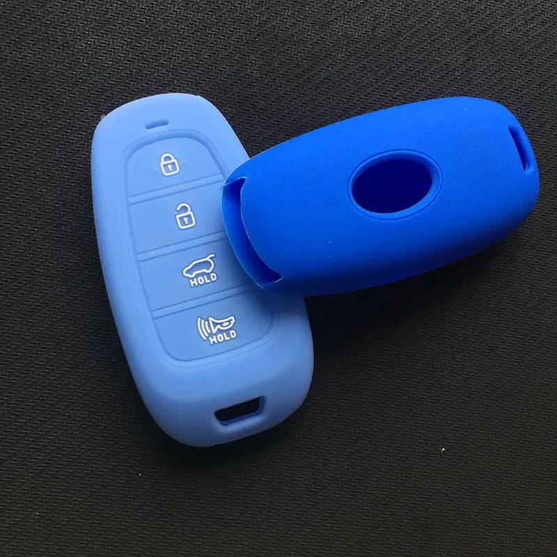 Silicone Car Key Cover Case For Hyundai New Shengda/Ge Rui Santa Fe Ix45 Car Key Cover 4 Button Porta Llaves Pared Casa