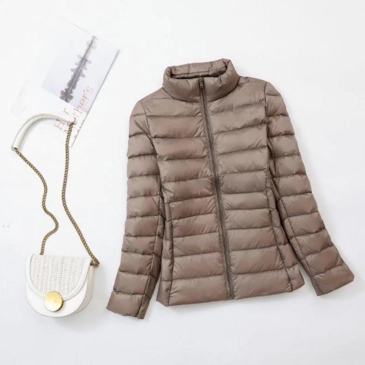 Women Autumn Winter Warm White Duck Down Coat Plus Size Light Slim Short Stand Collar Down Jacket Inner Cloth Outerwear