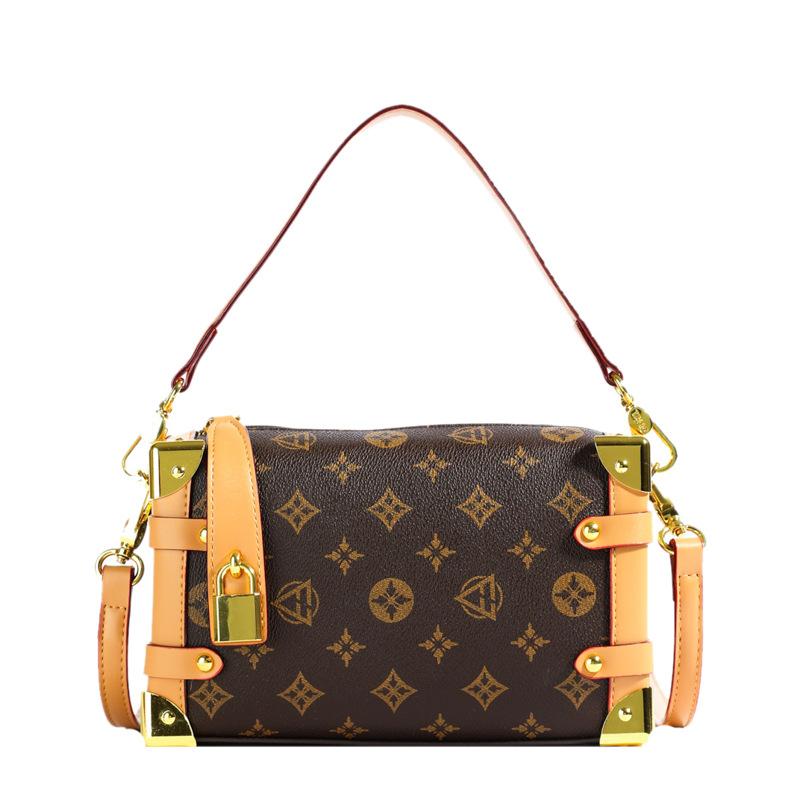 

2025 новая сумка из тофу в стиле ретро с принтом, легкая, роскошная сумка-коробка для переноски на работу, высококачественная сумка-мессенджер на одно плечо хаки