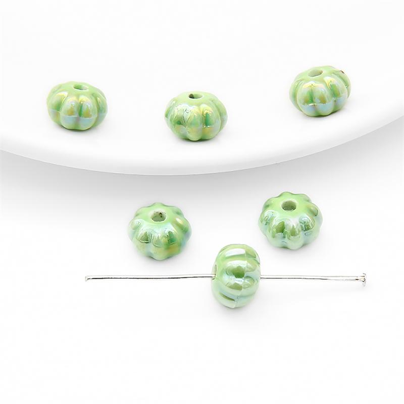 6 buc/pungă Mărgele de porțelan din ceramică lucrate manual în formă de dovleac Mărgele distanțiere libere pentru brățară colier Fabricare de bijuterii DIY