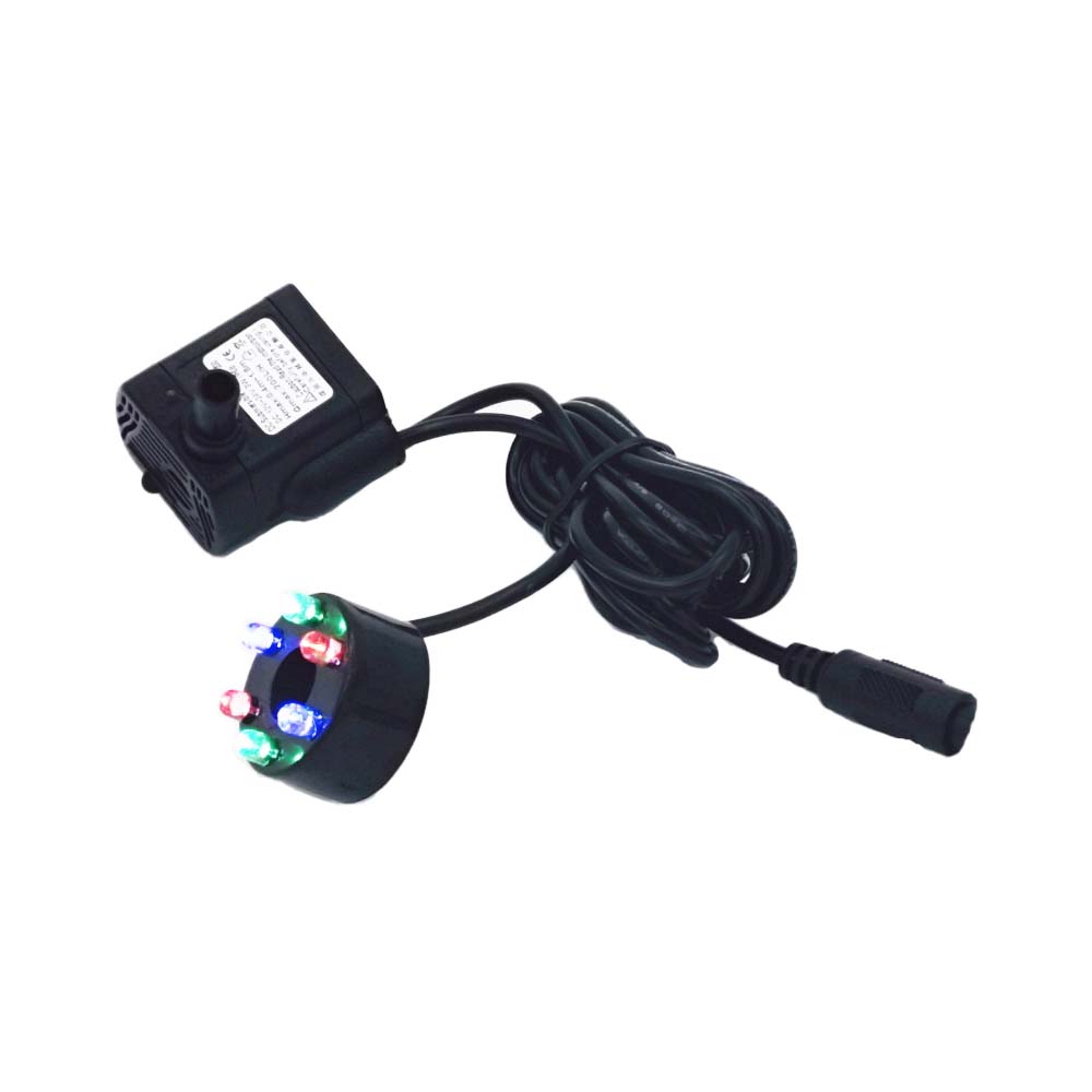 

DC5.5-12V 3W Цветной свет DC насос 6 перфорированных водонепроницаемых светодиодных ламп с присоской насос для пруда для рыб Аквариум 3W чёрный