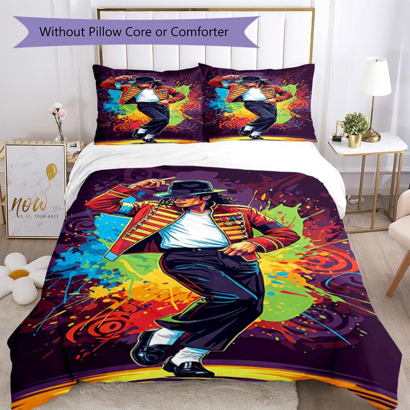 3pcs Michael Jackson Bedding Set Duvet Cover Closure Includes 1 Duvet Cover & 2 Pillowcases, Soft and Comfortable for All Seasons.