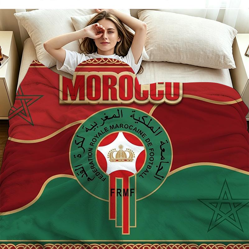 Morocco National Football Team Logo Wall Tapestry Aesthetic Wall Hanging Printed Fabric Blanket Decorative Tapestries for Bedroom Living Room Home Dec