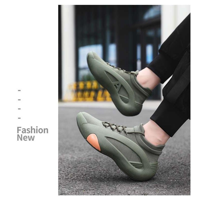 Men Sock Sneakers Knit High Top Casual Shoes Unique Thick Sole Fashion Street Athletic Trainers