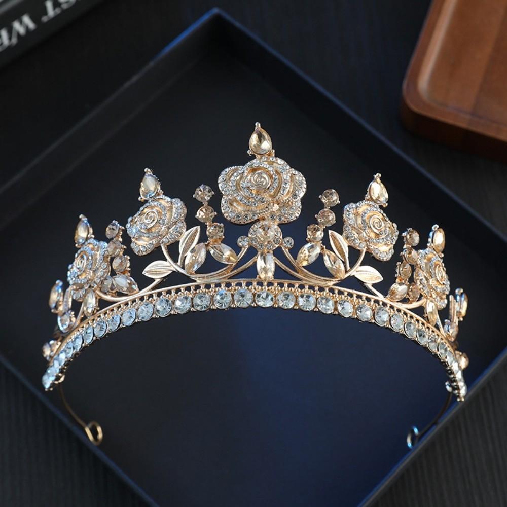 Elegant Baroque Crystal Crown Sparkling Rhinestone Tiara  Gorgeous Accessories