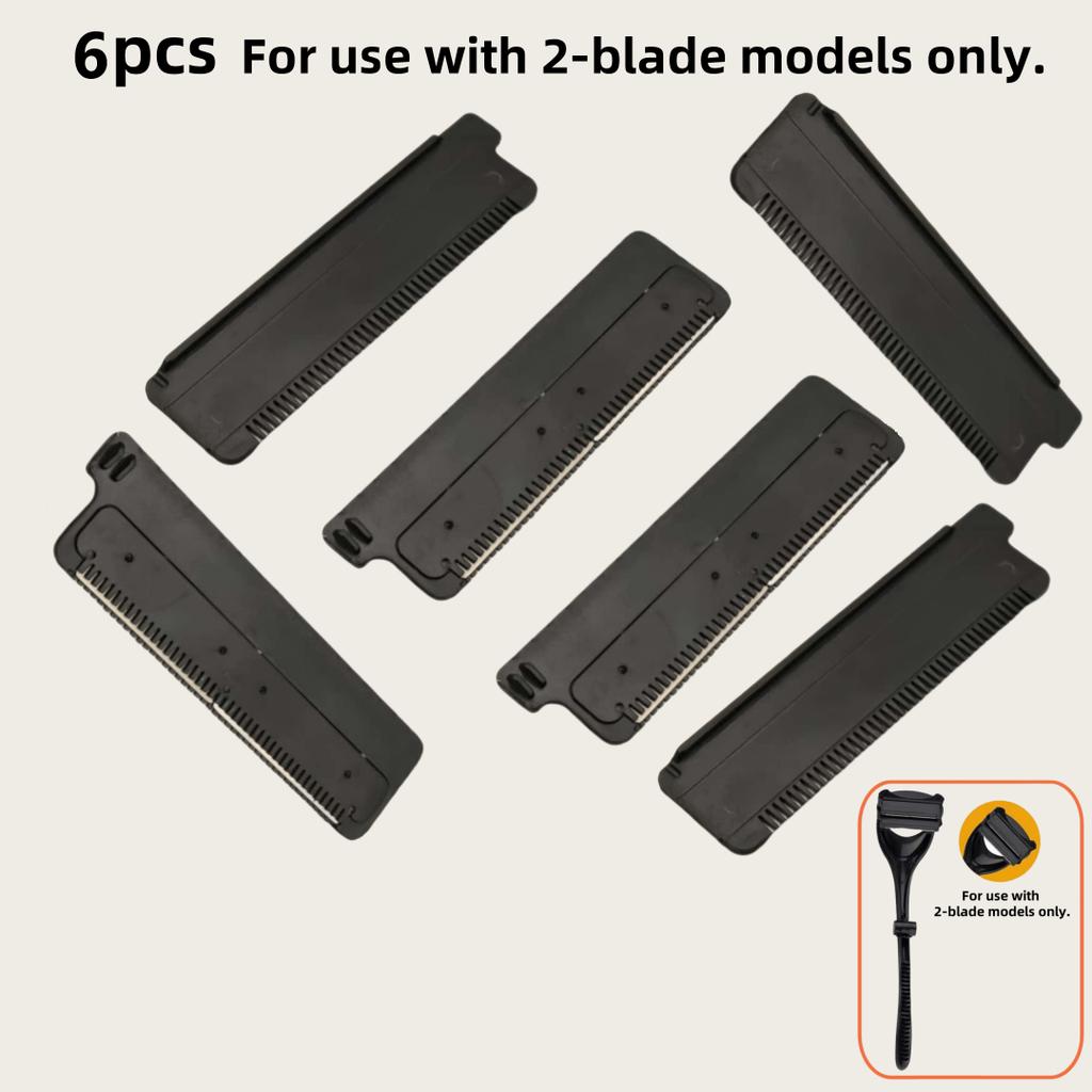 1 Set Manual Razor with Foldable Long Handle - Double/Triple Blade, Integrated Exfoliating Shaving Head, Back & Full-Body Hair Removal for Chest