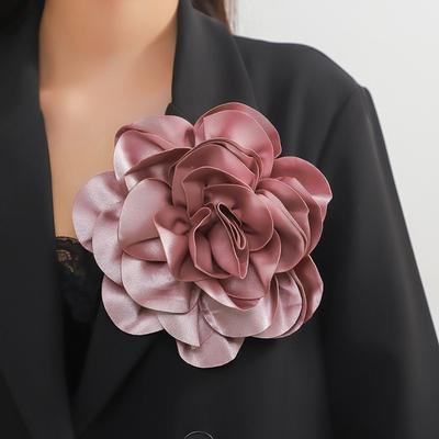 Handgefertigtes Bekleidungsaccessoire 20CM Brosche Große Blume Satinabzeichen Französische Anstecknadel