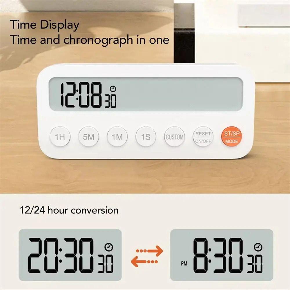 

ЖК-дисплей Визуальный таймер Часы Цифровой таймер обратного отсчета Удобный кухонный таймер для детей белый