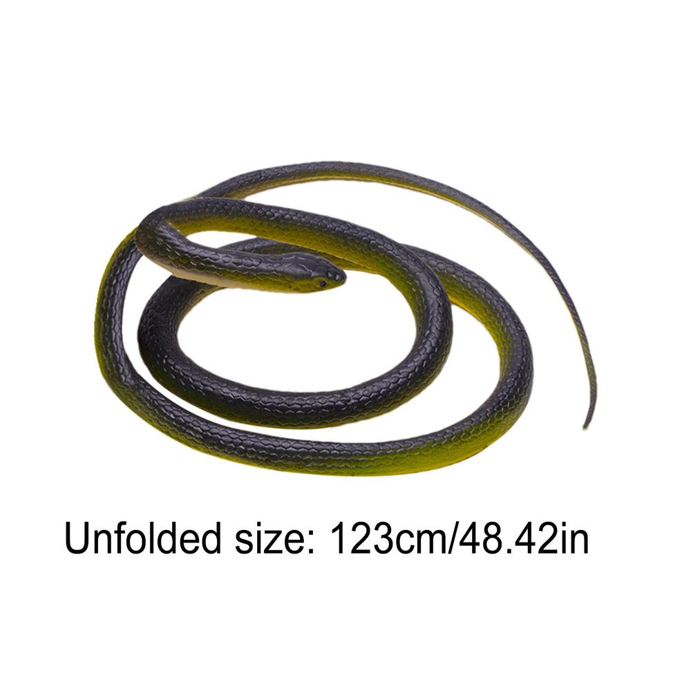1.23m Fake Realistic Rubber Toy Snake Simulation Anaconda Scary Halloween To Scare Birds Props Prank Trick Toy Accessories