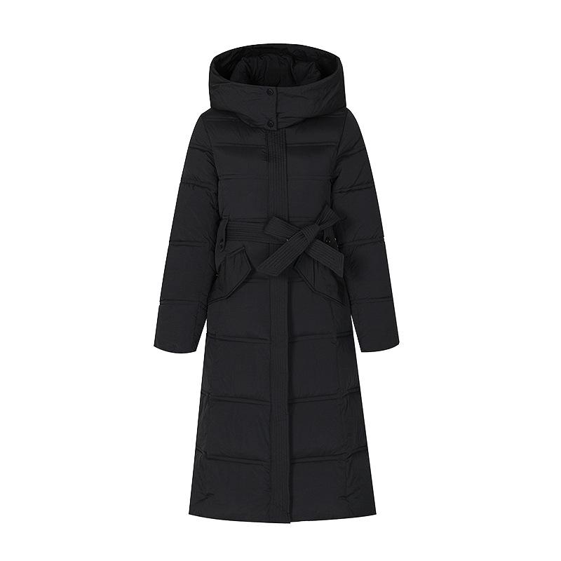 Thickened long over-knee down cotton-padded jacket, winter new waist and thin cotton-padded jacket