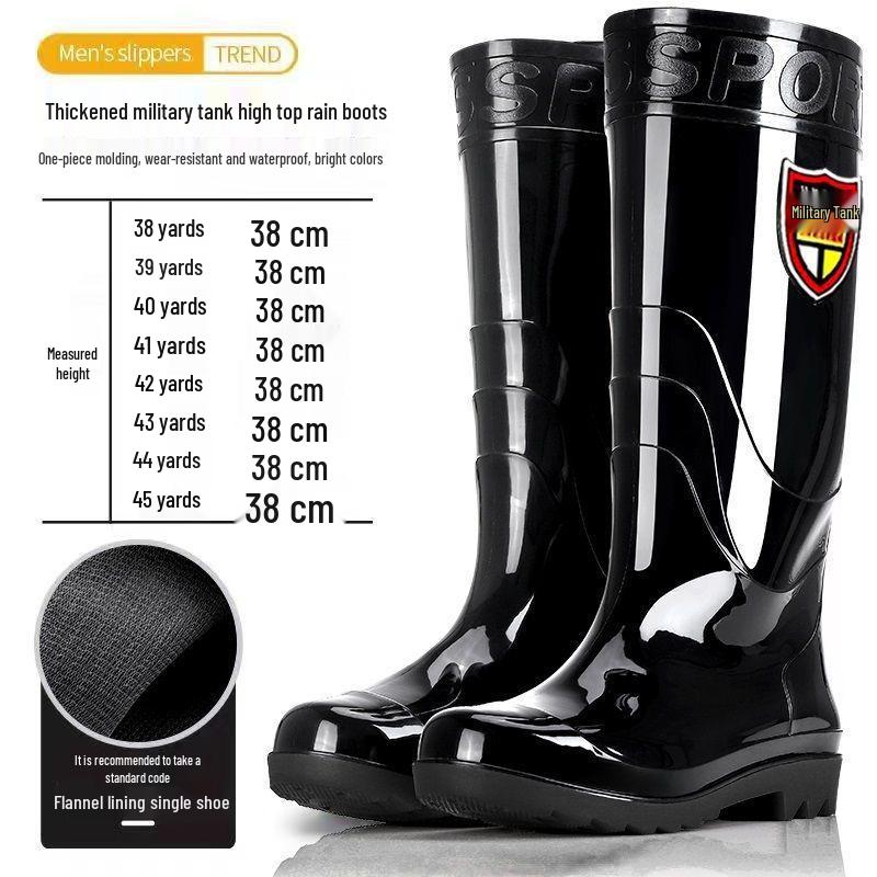 Men's High-Top Waterproof Non-Slip Work Boots with Rubber Sole
