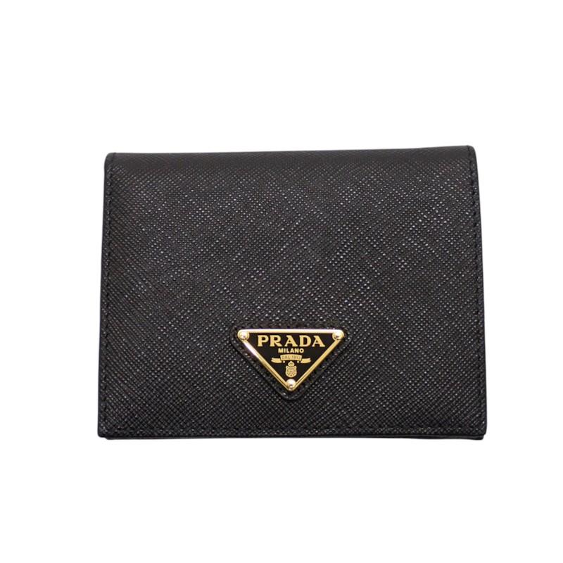 Prada 1MV204_QHH_F0002 Bifold Wallet Black Safiano Women