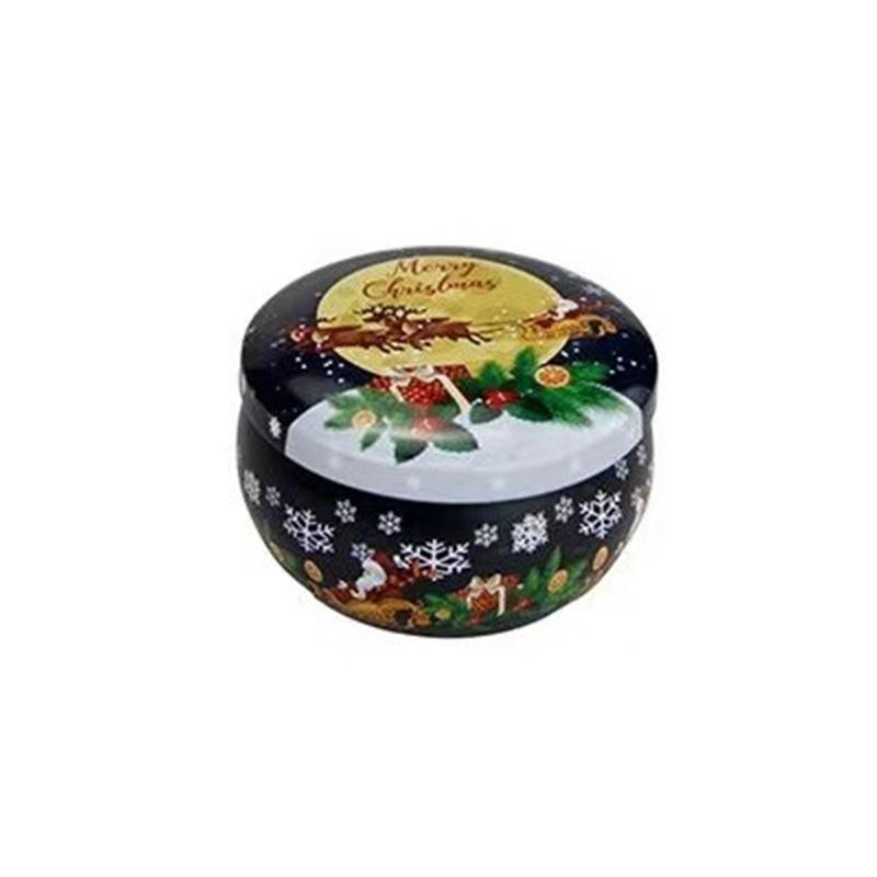 Weihnachts-Runde Eisen-Geschenkboxen Stabile Konstruktion Perfekt für Weihnachtsgeschenke Aufbewahrung von Süßigkeiten Kleinen Geschenken