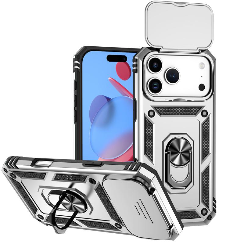 Armor Funda For iPhone 17 Pro Max Case Slide Camera Lens Protector Case For iPhone17 Pro Air 17Pro Max Magnetic Ring Stand Cover