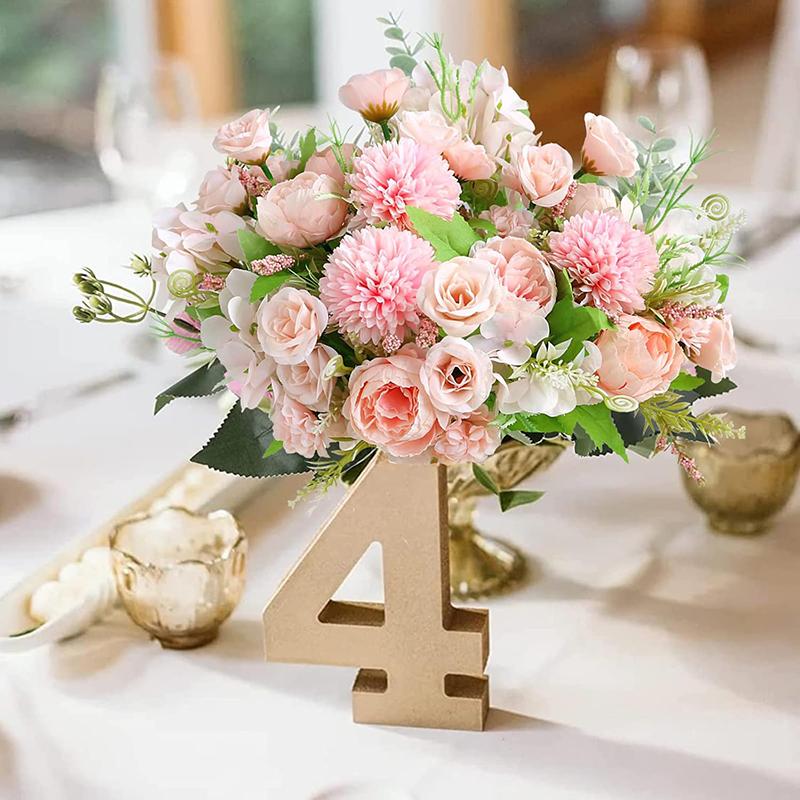 Pink Peony Artificial Flowers Rose Hydrangea for Decoration Silk Flower Table Centerpieces for Wedding Home Party Outdoor Decor