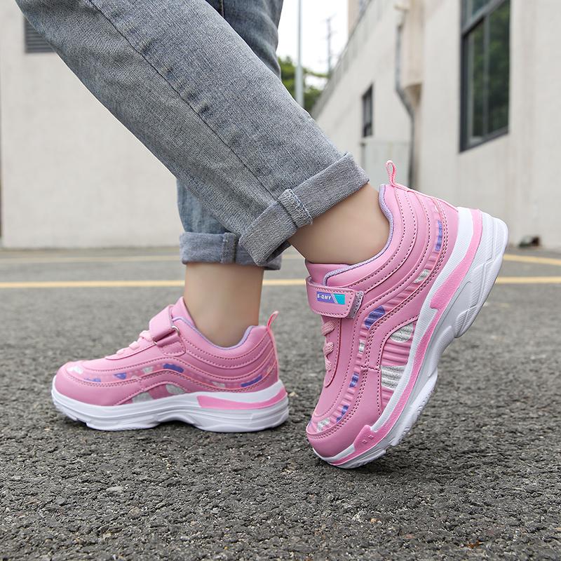 Girls Sport Shoes Waterproof Running Kids Sneakers Casual Leather Pink Breathable Fashion Antislip Lightweight Children Shoes