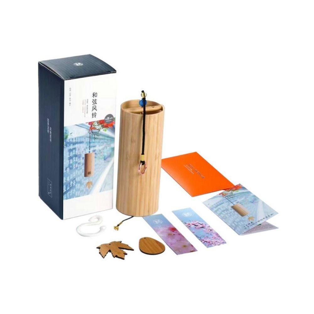 Natural Sound Bamboo Wind Chimes Maple Leaf Figure Four Seasons Wind Bell Wind Blows Pendant Wind Chimes Birthday Gift
