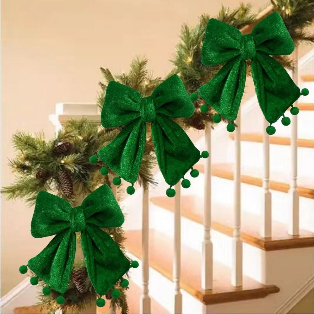 Elegant Christmas Red Bowknot Pendant Hanging Red/Green Christmas Tree Decoration Festive Decor Xmas Tree Ornaments Party