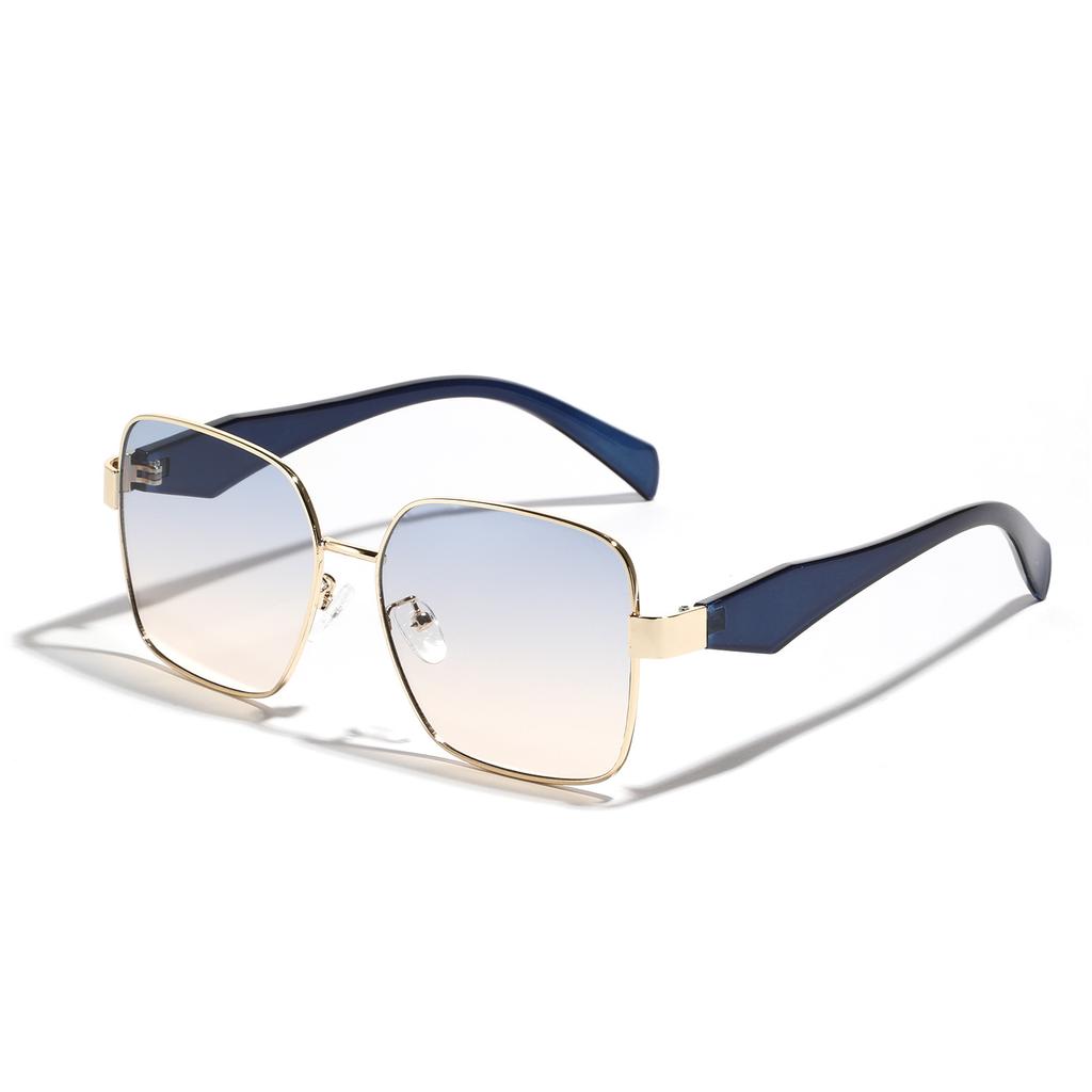 Glasses 9333 Large Frame Metal Square Sunglasses Men'S Rhombus Feet Versatile Sunglasses Women