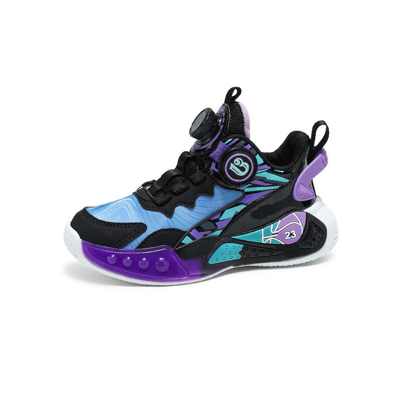 Boys Shoes Autumn and Winter 2025 New Children's Velvet Sports Basketball Shoes Medium and Older Boys Non-slip Warm Two Cotton Shoes