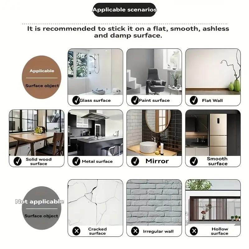 6/10/20Pc Glossy Self-Adhesive Marble Pattern Imitation Tile Wall Sticker Peel And Stick Living Room Kitchen Backsplash Bathroom Quality