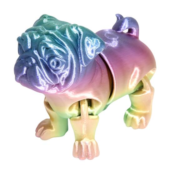 3D Printed Dog Model Collectible Fidget Toy Puppy Ornament with Movable Joints Flexible Stress Relief