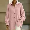 Women's Casual Single-Breasted Cardigan Sweater with Sleeves and Lapel Collar