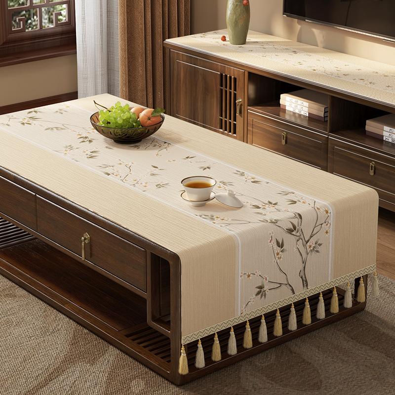 Zen Coffee Table Tablecloth Tv Cabinet Decorative Cover Rectangular Dining Table Side Cabinet Dust Cloth