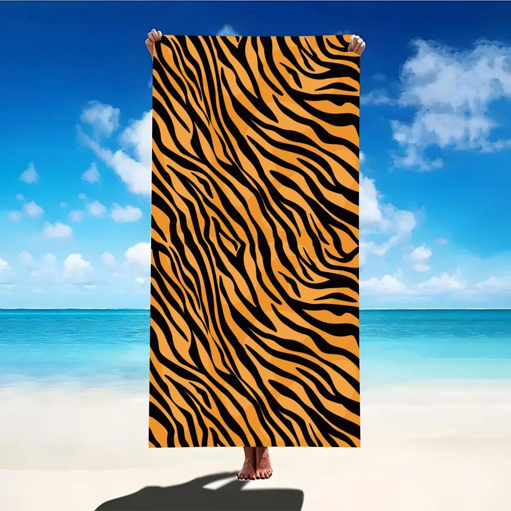 Zebra Stripe Decor Beach Towel Large Microfiber Ultra-Soft Quick Dry Bath Towels For Swimming Yoga Lightweight Travel Camping
