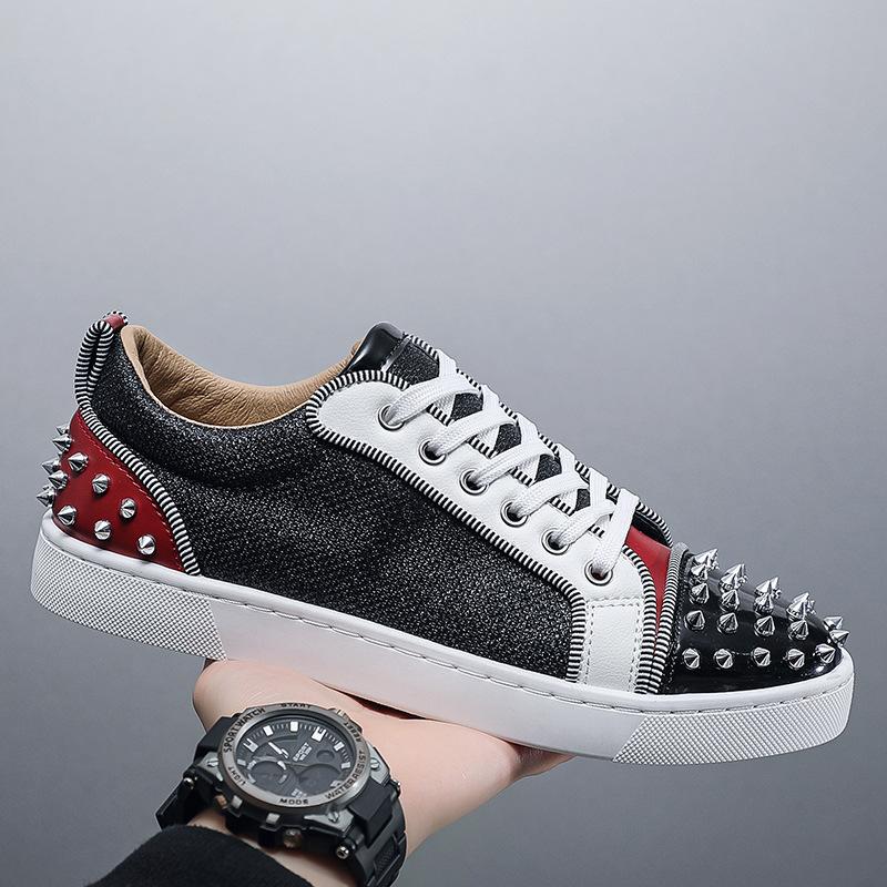 Chaussures printemps et été niche luxe léger semelle souple clous de saule chaussures à plateau haute valeur bas dessus bout rond chaussures de sport