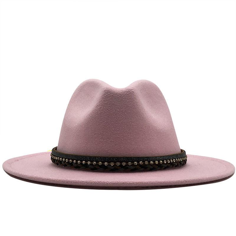 Women S British Style Cashmere Large Brim Fedora Hat 56 58cm