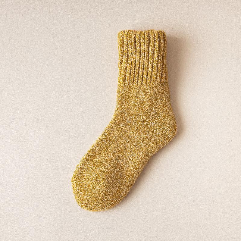5 Par / Zestaw Damskie Super Grube Skarpety Wełniane w Jednolitym Kolorze i Grube Ciepłe Skarpety Frotte