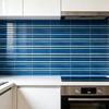 2 Pcs Peel And Wood Grating Stripe Stick Backsplash Tile Self-Adhesive Wallpaper Faux