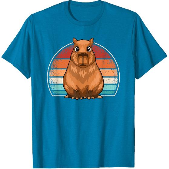 Retro Capybara Funny Capybara Lover Men Boys T-Shirt
