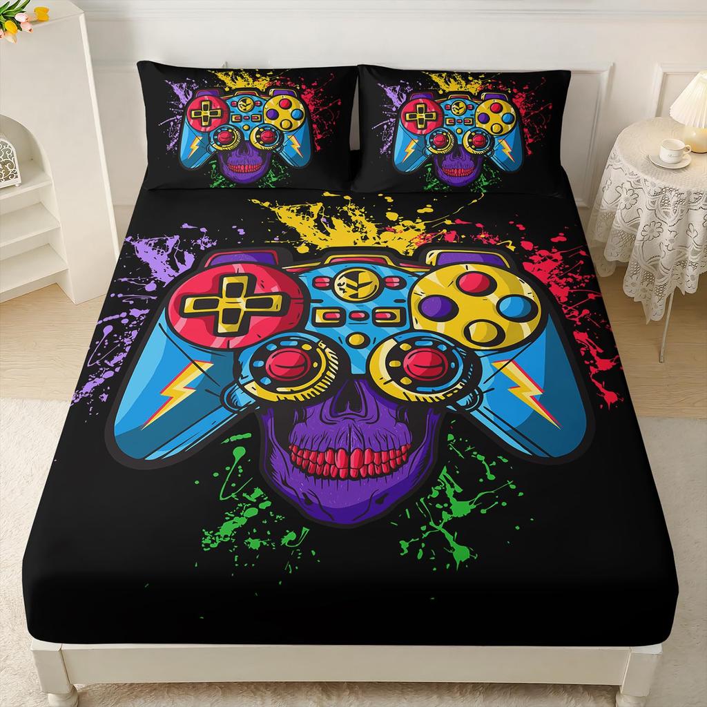 Math Galaxy Cartoon Planet Pattern Sheet Three-Piece Digital Printing Bedding Boys Girls