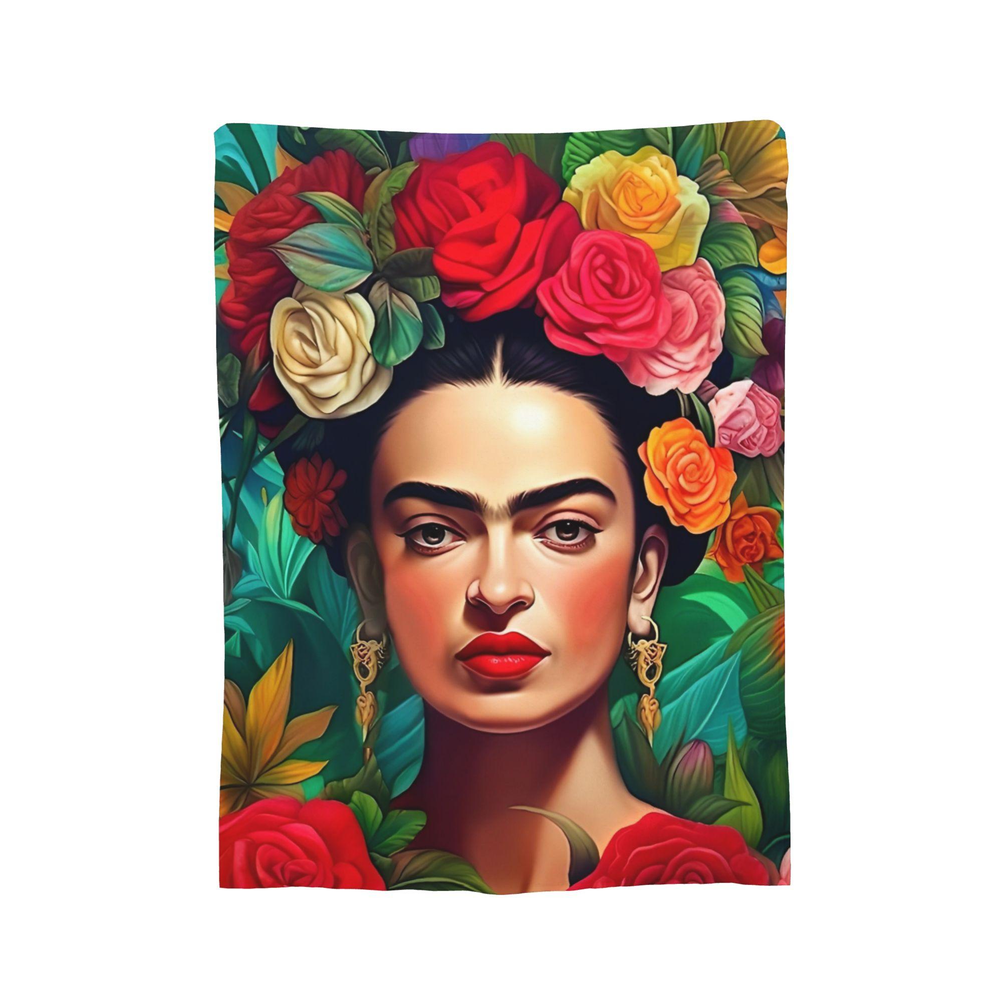

Mexico Artist F-Frida K-Kahlo Flannel Blankets Awesome Throw Blanket for Sofa Bedding Lounge 150*125cm Plush Thin Quilt, 75x90cm