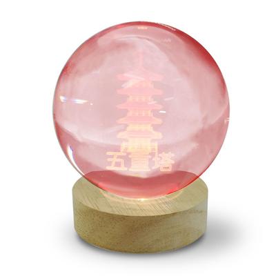 3D Crystal Ball Light, Five-Story Pagoda, Warm White, CRYBALL JAPAN 3D Art Series (Five-Story Pagoda (RGB))