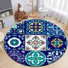 Moroccan Style Print Round Living Room Area Rug Camping Picnic Mat Non-Slip Yoga Door Floor Mat