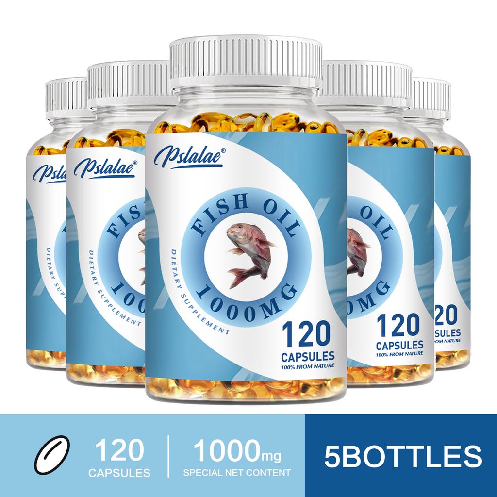 Pslalae Natural Fish Oil Capsules, 1000mg, with Omega-3 Fatty Acids, High-Potency Formula, Suitable for Adults