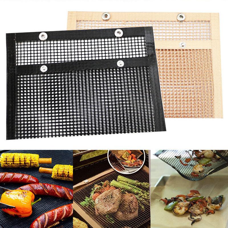 Reutilizabile non-stick BBQ Grill Mesh Bag Barbeque Coacere Izolare Pad Picnic în aer liber Camping BBQ Bucătărie Tools