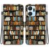 Handmade PU Leather Flip Case for Honor X7a Anti-Slip Shockproof Cover with Wrist Strap & Heart/Rose Cat Designs