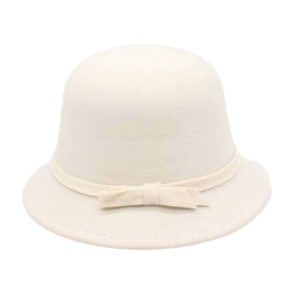 British Style Versatile Solid Color Felt Hat Elegant High Sense Dome Hat Retro Flower Pot Hat