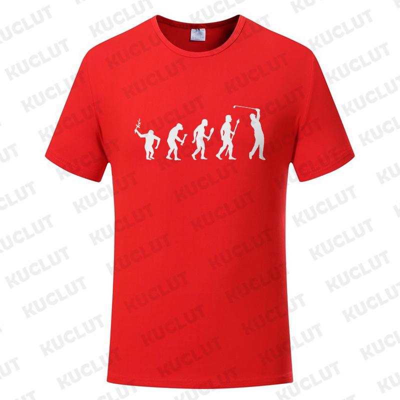 Fashion Brand Clothing Golf Evolution of Man Men's Tee Shirt Round Neck Shirt Short Sleeve Breathable Fashion Casual Shirt Tops